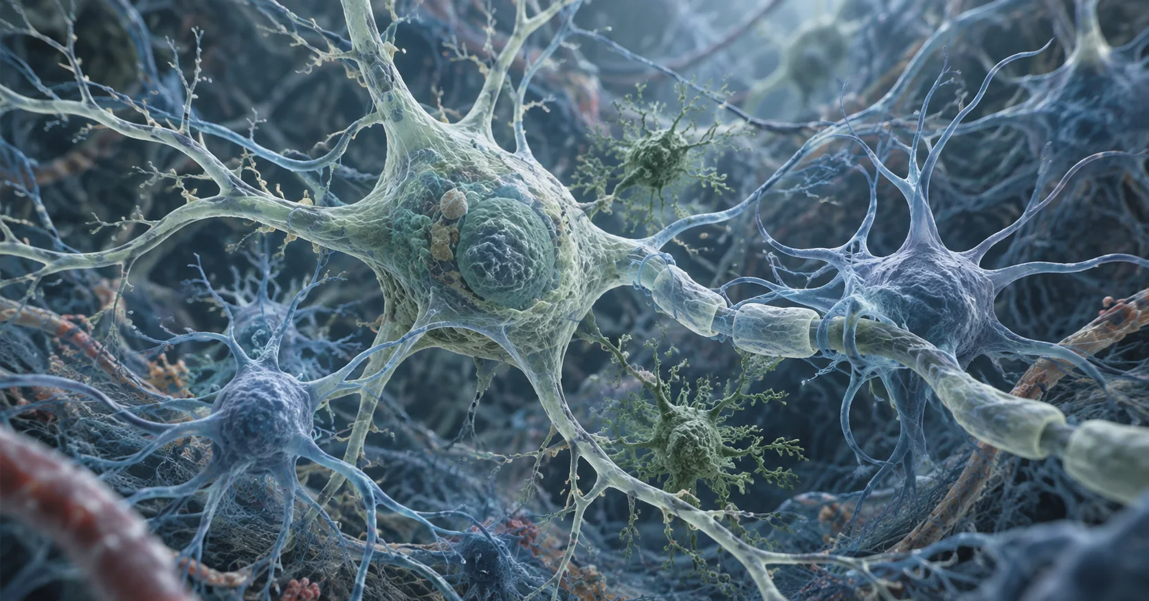Conceptual neural, glial and extracellular-matrix environment